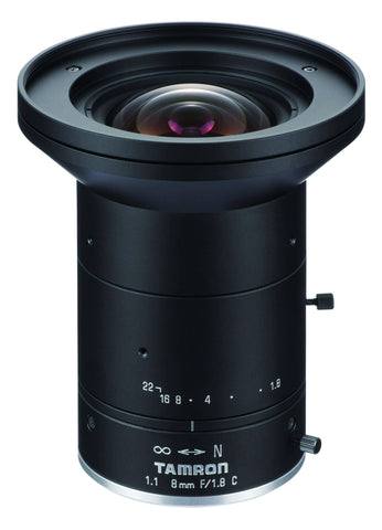 Tamron / M111FM08 - 1.1" 12MP 8mm F1.8 C-Mount Lens / Torchlight Vision