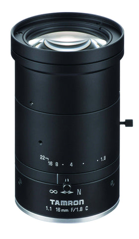 Tamron / M111FM16 - 1.1" 12MP 16mm F1.8 C-Mount Lens / Torchlight Vision